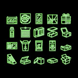 Fototapeta  - Box Carton Container neon glow icon illustration