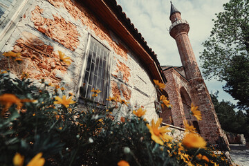 Sticker - Ancient Suleymaniye Mosque in old town of Antalya, Turkey.