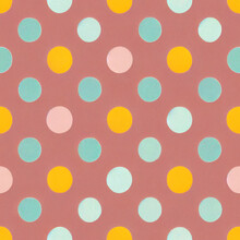 Pattern,wide Colorful Polka Dots Pink Lavender Aquamarine.Generative AI