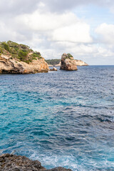 Wall Mural - Cliffs, beaches and coves in the south of the island of Mallocar in the Balearic Islands in Spain. Mediterranean coast.