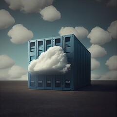 Aufkleber - Cloud storage technology concept. AI generative