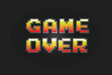 Poster - Pixel Game Over, 8-bit Pixel Game Over, Vector Background
