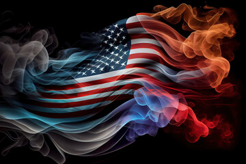 Wall Mural - american flag background. generative ai