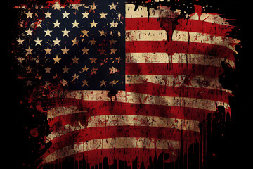 Wall Mural - grunge textured flag of america. Generative Ai