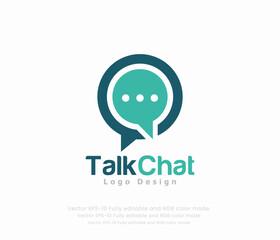 talk chat logo design with a speech bubble