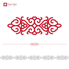 Sticker - Chinese decorative frames and elements ornaments. Traditional oriental border decoration. Romantic arabesque element vector design art deco illustration wallpaper heart ornament seamless shape curve.