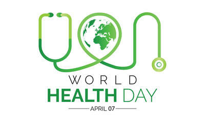 world health day concept vector illustration. 7th april world globe world health day concept text po