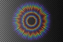 Rainbow Sunlight Effect, Isolated On Transparent Pattern, Vector Illustration
