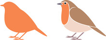 Robin Bird Logo. Isolated Robin Bird On White Background