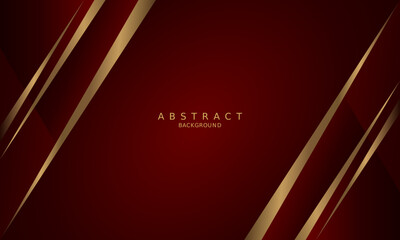 Wall Mural - dark red luxury premium background and gold line.