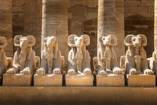 Avenue Of The Rams In The Karnak Temple, Luxor Egypt