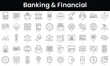 © DuoWalker - Set of outline banking and financial icons. Minimalist thin linear web icon set. vector illustration.