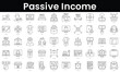 Set of outline passive income icons. Minimalist thin linear web icon set. vector illustration.