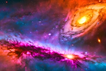 Wall Mural - colorful two galaxy