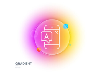 Poster - ab testing line icon. gradient blur button with glassmorphism. ui phone test sign. transparent glass
