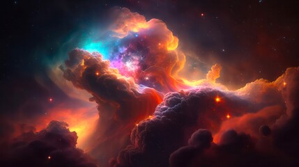 Wall Mural - abstract space background. galaxies, nebula and stars in space. generative ai art.