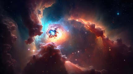 Wall Mural - abstract space background. galaxies, nebula and stars in space. generative ai art.