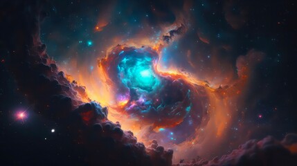 Wall Mural - abstract space background. galaxies, nebula and stars in space. generative ai art.