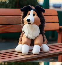 3d Dog Collie Dog Toy Bench
