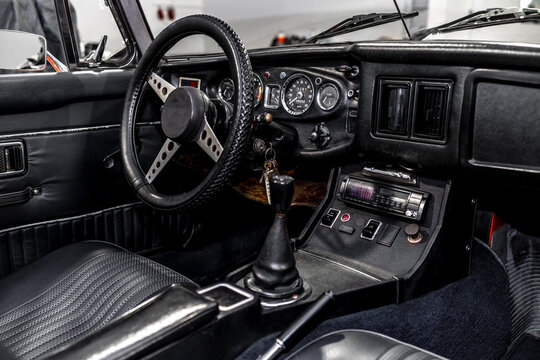 old interior of a historic car