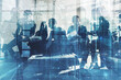 © alphaspirit - People work together in a modern office as teamwork and partner. Double exposure