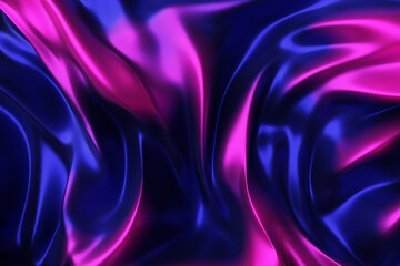 Poster - Smooth fluid curves. Liquid metal waves. 3d rendering