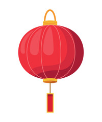 Poster - circular asian red lamp