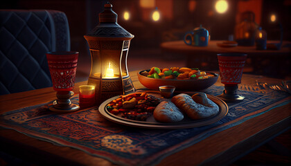 Wall Mural - Delicious Iftar Foods during Ramadan