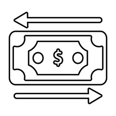 Sticker - currency exchange line icon