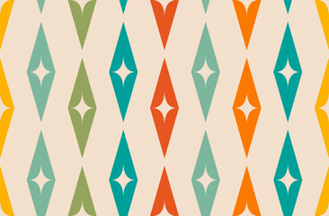 mid-century modern atomic age background in teal and orange. ideal for wallpaper and fabric design.