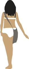 Silhouette Woman Walking Bathing Suit 2