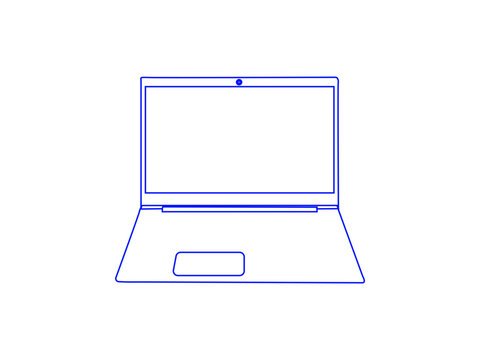 Laptop flat vector icon illustration. Laptop with blank screen silver color isolated on white background