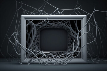 Poster - internet web gray frame copy space Generative AI