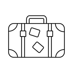 Luggage icon. Retro suitcase line icon. Vacation travel concept equipment.