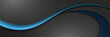 Vector blue line background curve element with black space for text and message design, overlapping layers