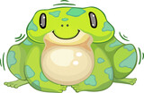 Fototapeta Dinusie - Cute Cartoon Green Frog Vector Illustration, Mascot Character