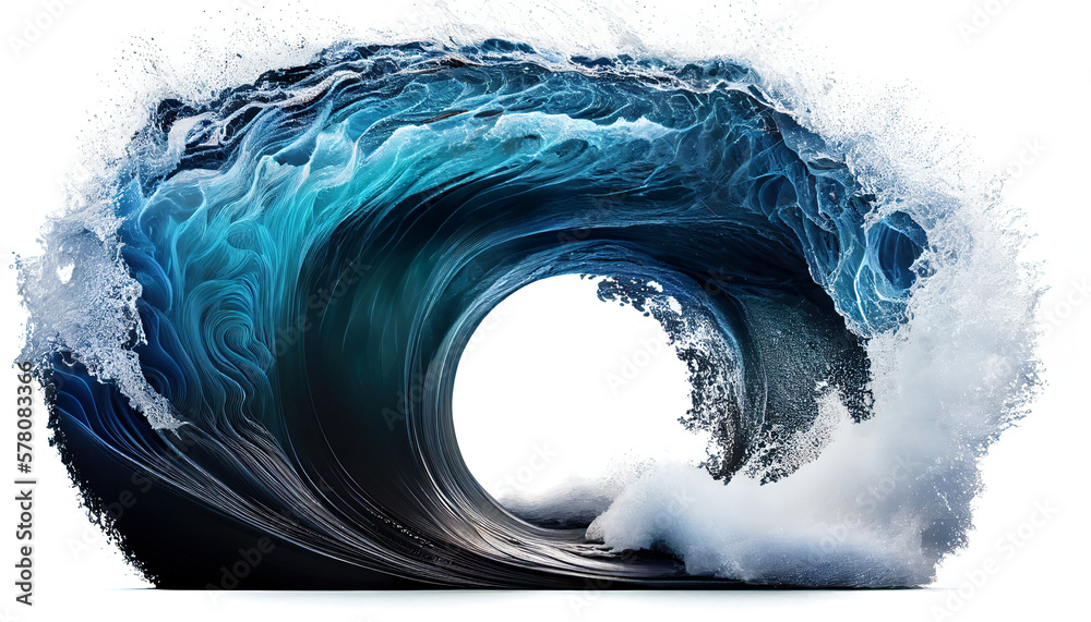 Sea wave isolated over white background Stock Illustration | Adobe Stock