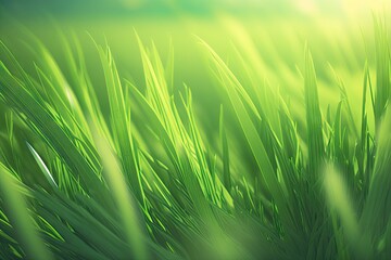 Wall Mural - Spring background summer with fresh grass