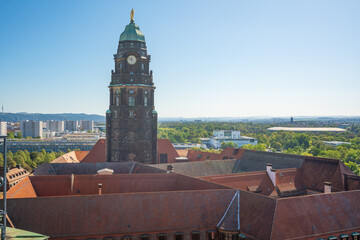 Sticker - Aerial view of Dresden New Town Hall - Dresden, Soxony, Germany