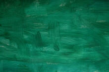 Contemporary Acrylic Paint On Canvas. Paint Texture Green Brush Strokes
