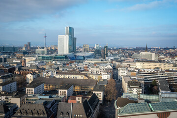 Wall Mural - Aerial view of Frankfurt with MyZeil and Europaturm - Frankfurt, Germany