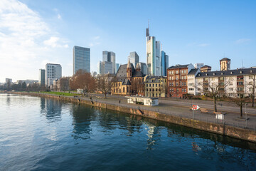 Sticker - Frankfurt skyline with St. Leonhard Church (Leonhardskirche) - Frankfurt, Germany