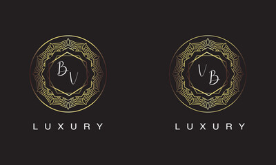 Wall Mural - BV and VB logo luxury logo design.