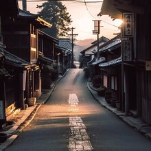 Capturing The Charm Of A Rustic Country Road In Leiji Matsu