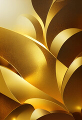 Poster - Abstract shiny color gold wave, luxury background. Digital art.