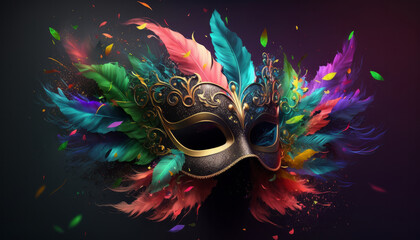 Carnival mask background. Mardi gras party celebration. Generative ai