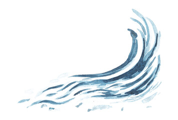 watercolor wave hand drawn illustration blue abstract nice drawing