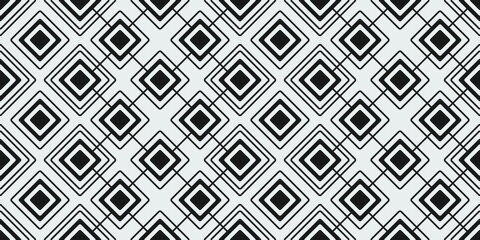 Poster - Black rhombus tiles. Print for interior and design, pillows, notebooks, textiles, wallpaper, packaging.