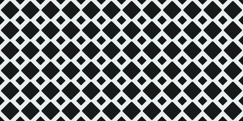 Poster - Black rhombus tiles. Vector seamless primitive tile. Print for interior and design, pillows, notebooks, textiles, wallpaper, packaging.