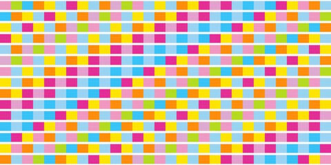 Aufkleber - Colored tiles. Vector repeating tiles made of rectangles. Print for interior and design, pillows, notebooks, textiles, wallpaper, packaging.